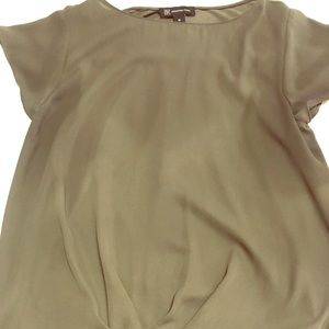 INC army green cinched waist shirt